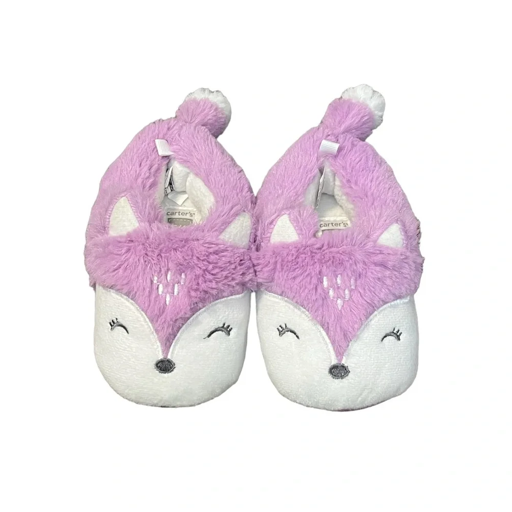Carter’s Purple Fox Toddler Slippers